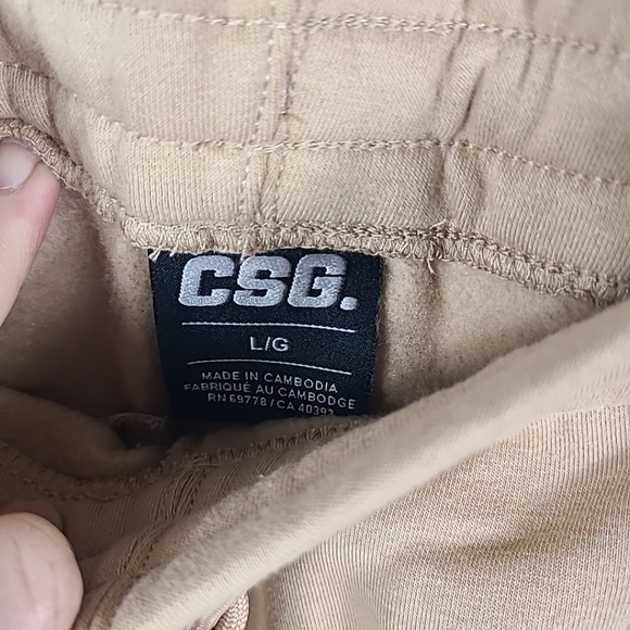 NEW CSG Men's Cargo Jogger Pants Toupe Cotton Blend Hi-Rise Sz L NWT Retail $50 - Picture 4 of 7
